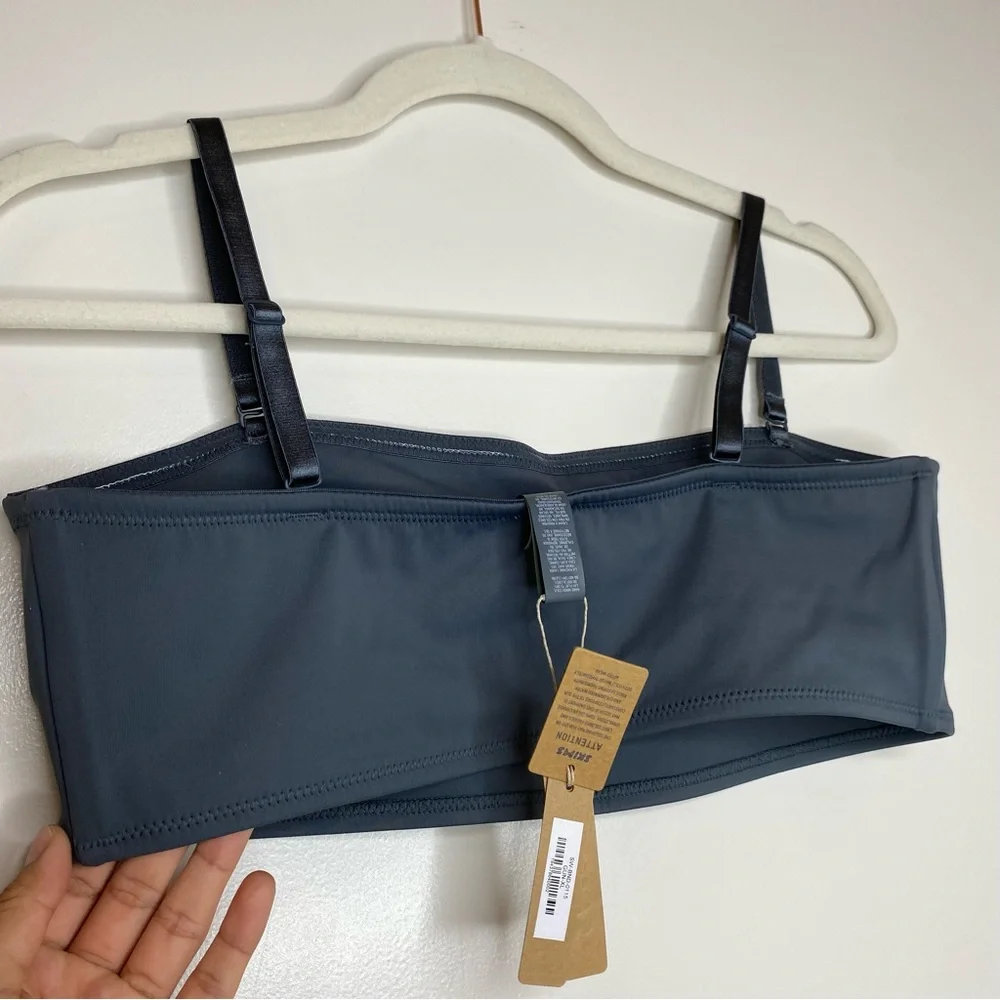 NEW!! SKIMS shaping Swim Bandeau Bikini Top - Gunmetal